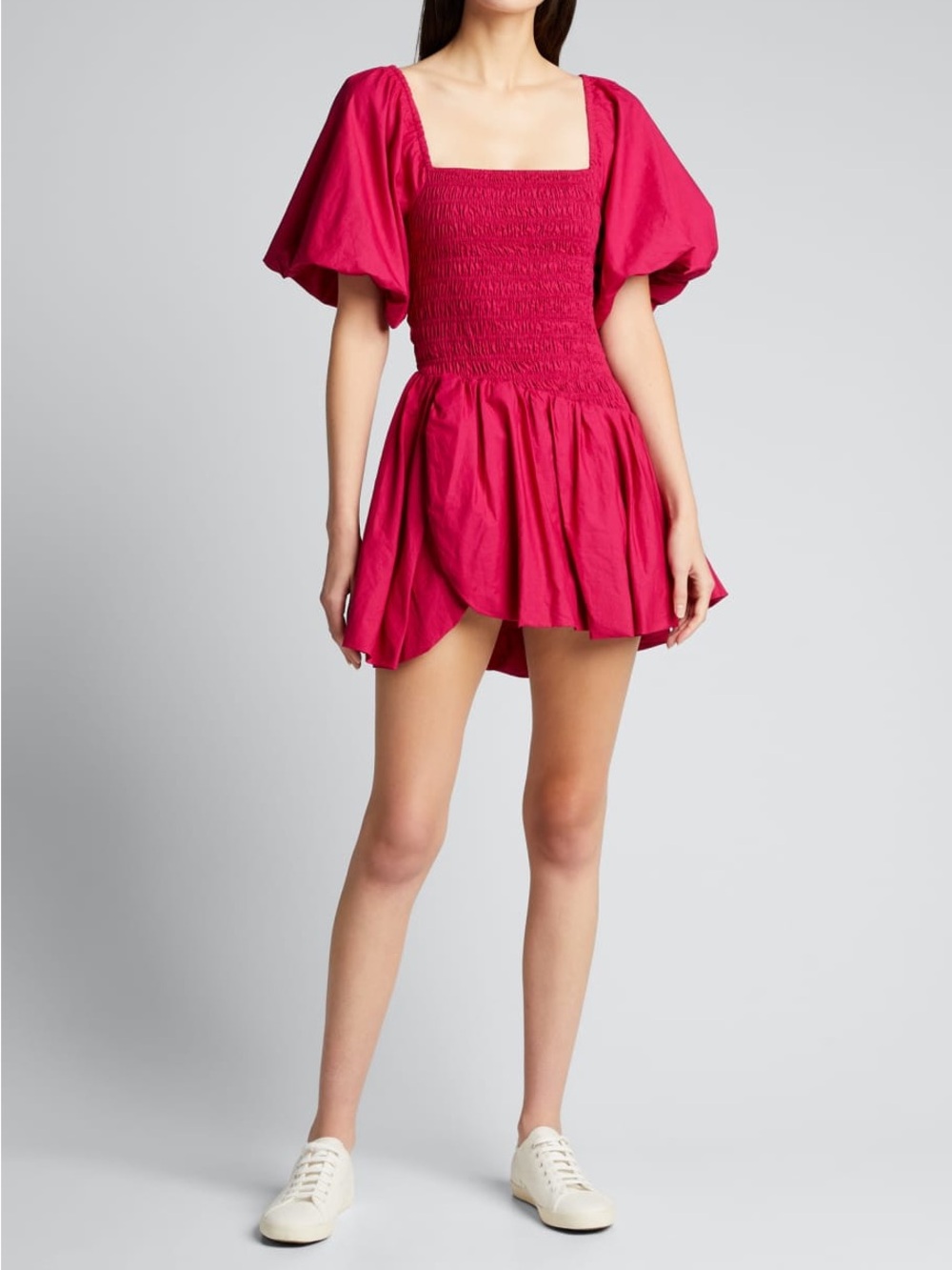 NWOT LOVESHACKFANCY Asa Smocked Mini Dress in Fuchsia (Spotlight) szL